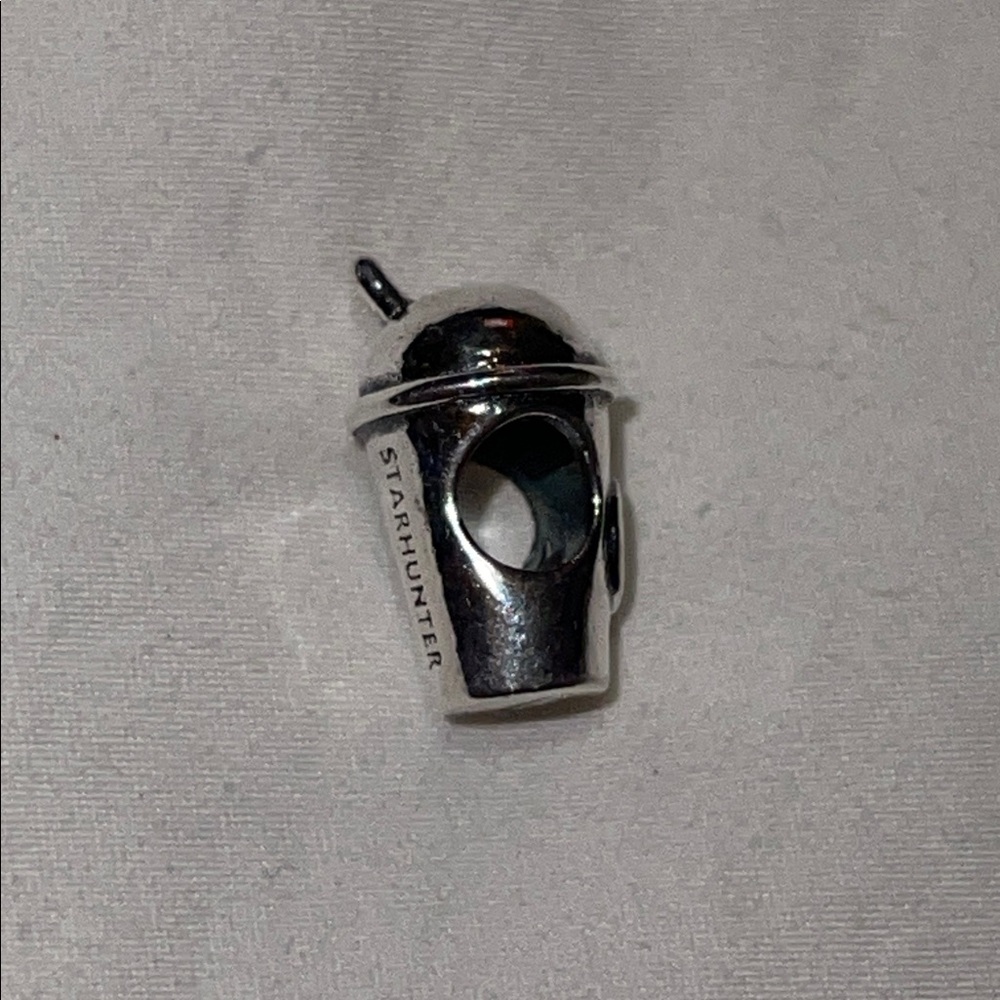Pandora Sterling Silver 925 Coffee Cup Charm with Star Hunter Engraved on Side - Picture 3 of 10